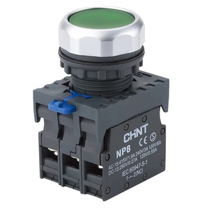 Кнопка упр. NP8-11BND/3 подсветка, самовозв, зеленый, AC/DC 24В(LED), 1НО+1НЗ, IP65 (R)