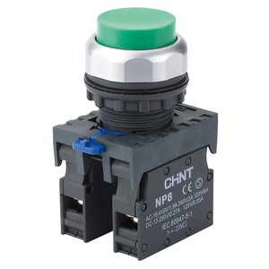Кнопка упр. выступ., NP8-01GND/3 подсвет., самовозв., зелен., AC/DC 24В(LED), 1НЗ, IP65 (R)